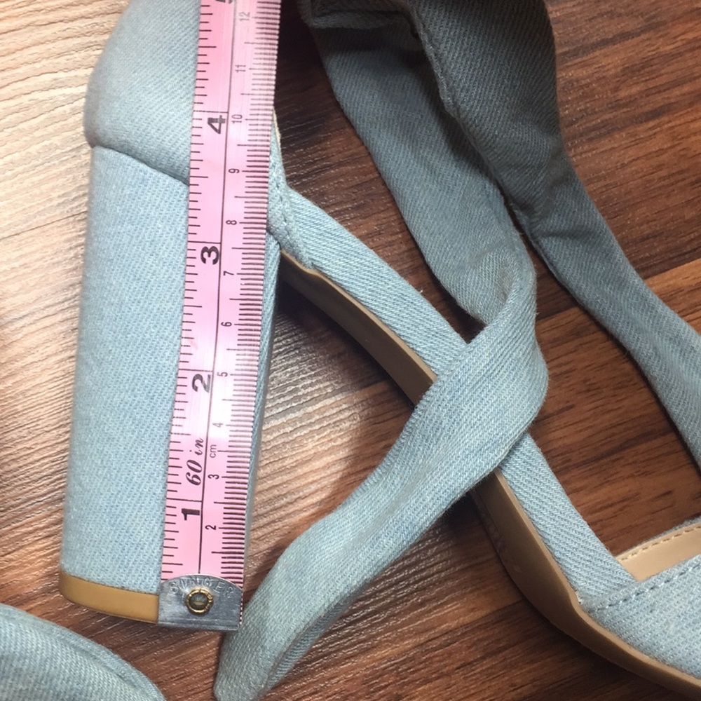 Denim Block Heels - Picture 5 of 5